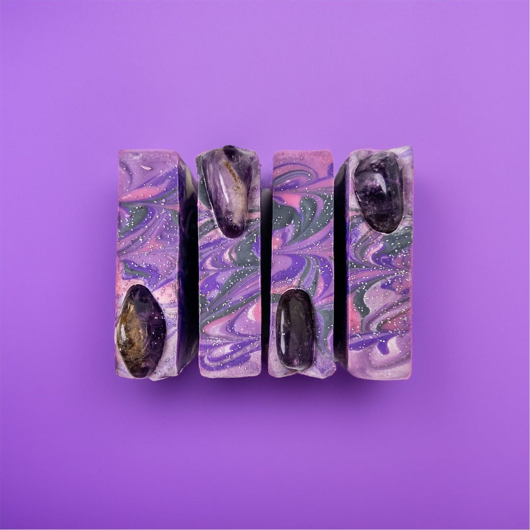 Amethyst Crystal Embedded Soap